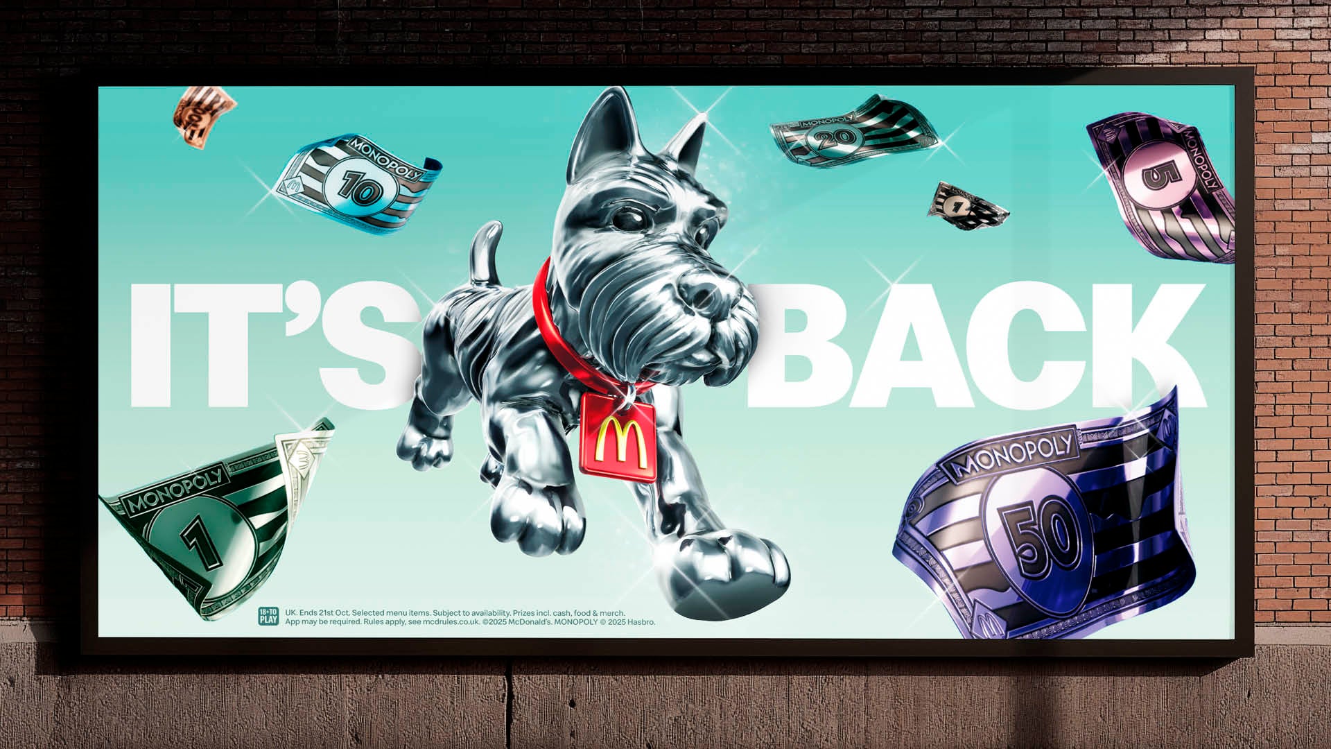 Monopoly retail asset with a dog and the text,
