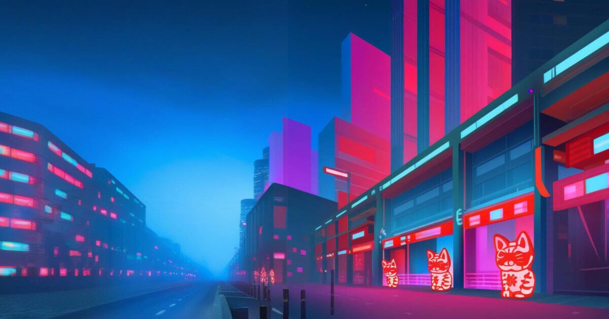 Neon buildings skyline