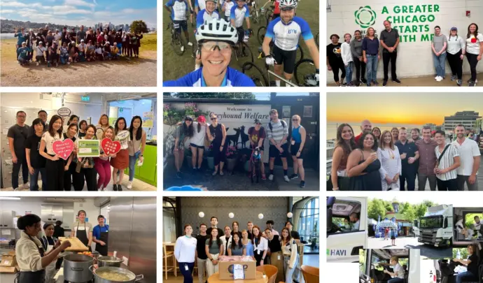 Collage image of people posing