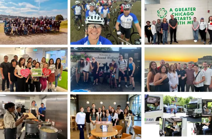 Collage image of people posing