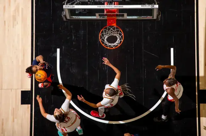 People playing basketball