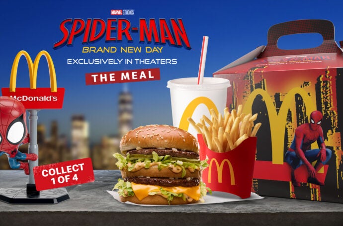 Spider-Man 4 Brand New Day Meal key visuals featuring the collectible toy and meal