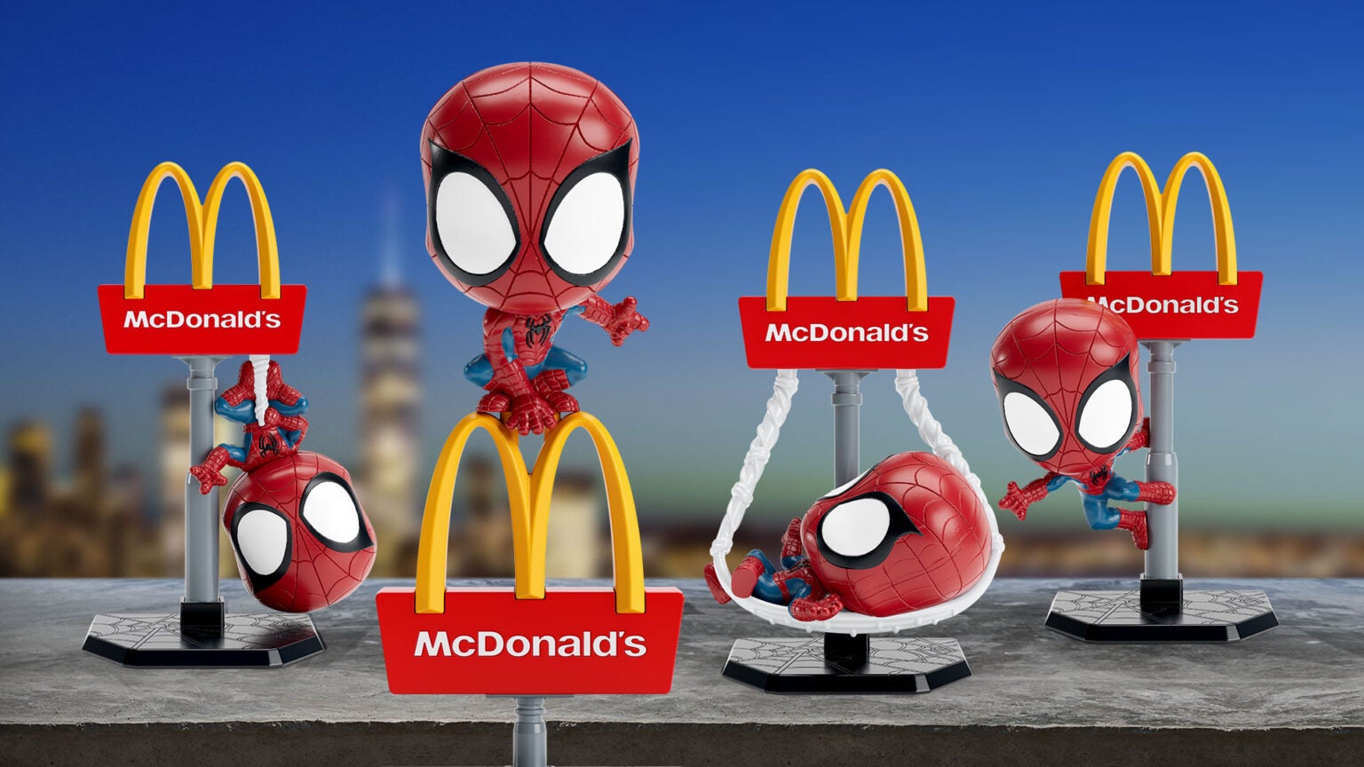 Four Spider-Man 4 Brand New Day Meal collectible toys