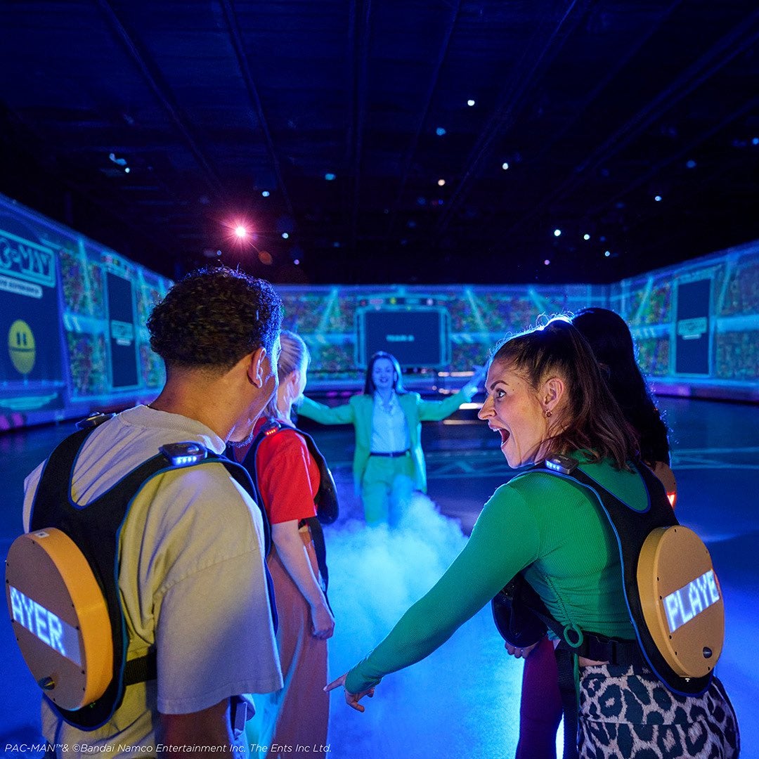 group playing interactive game