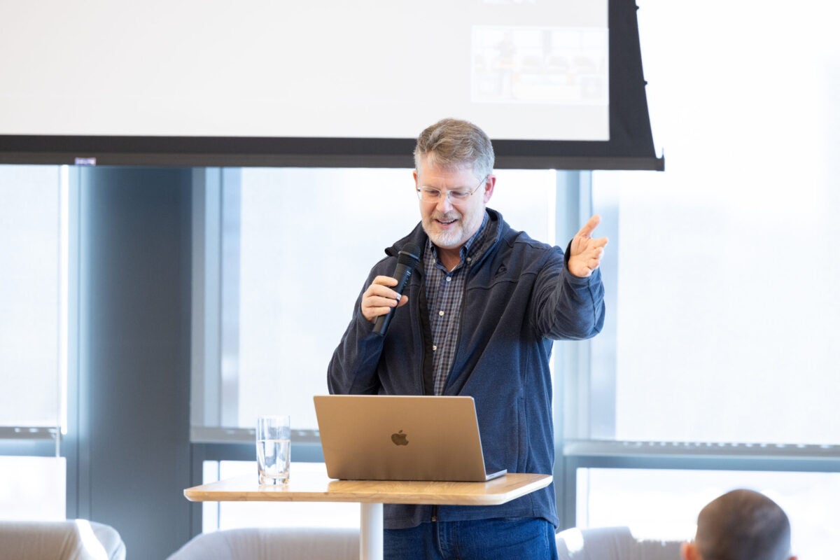 Jim McLaughlin presenting at the AI summit