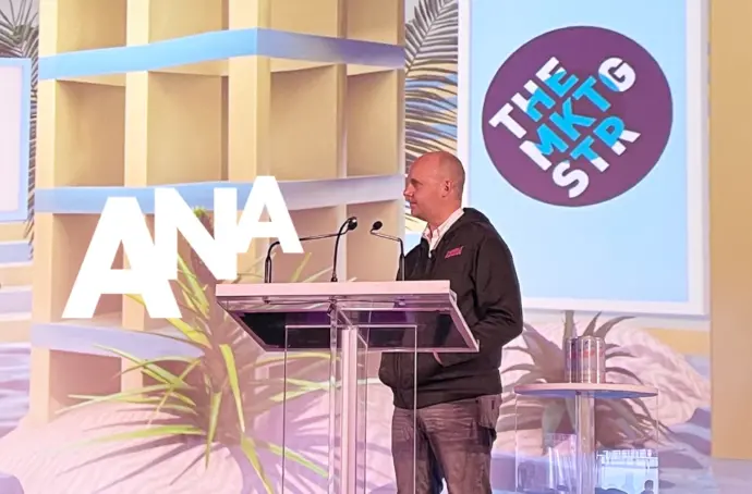 Mike Belcher and Ryan Hedges presenting on stage