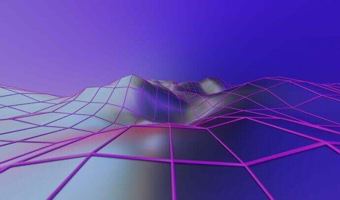 Image numérique de vagues grises sur fond violet