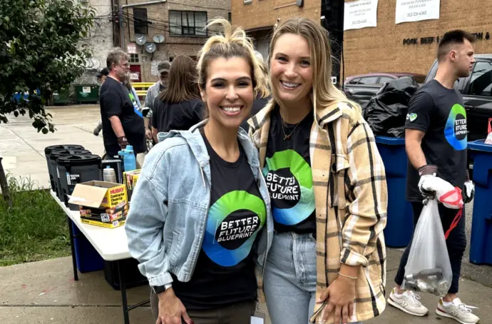 Fyonna and a colleague at a volunteer event