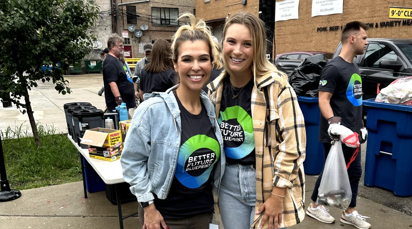 Fyonna and a colleague at a volunteer event