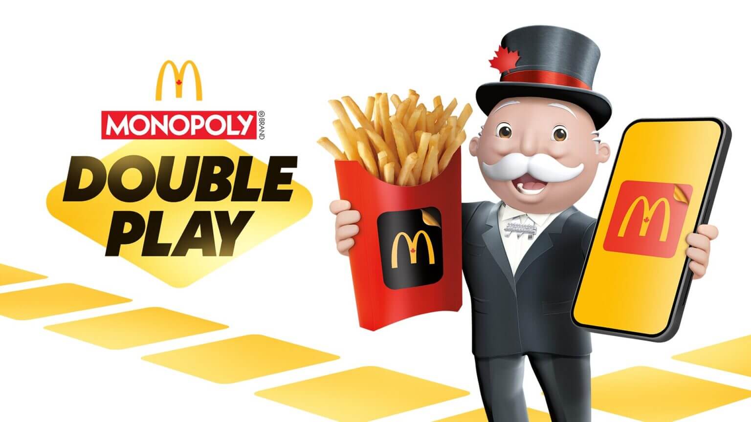 Monopoly Double Play at McDonald's Canada retail poster with Mr Monopoly