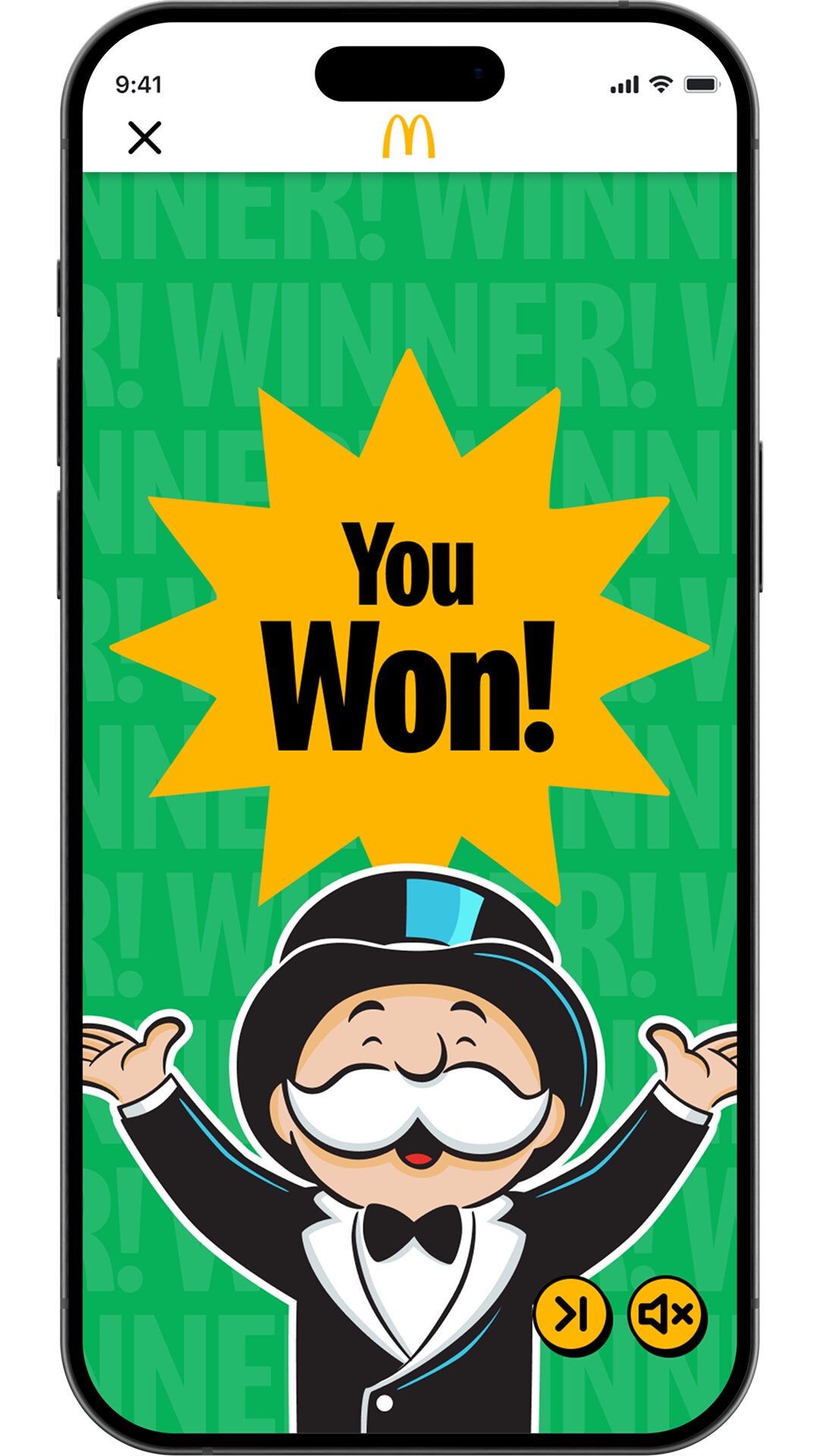 Monopoly digital experience phone screen
