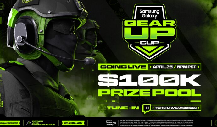 Samsung Galaxy Gear Up Cup poster with $100k prize listed