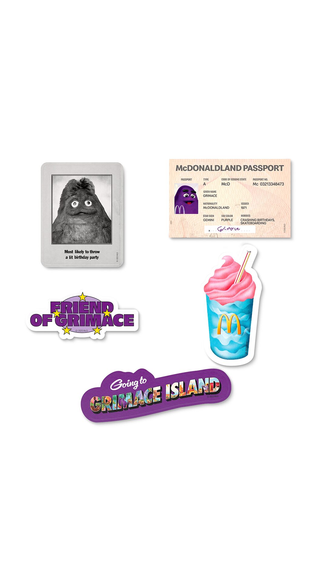 Grimace McDonaldland stickers