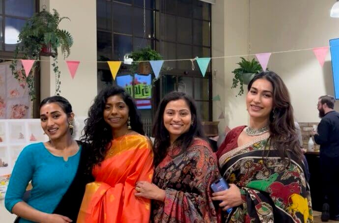 Tamil heritage month traditional clothing group picture