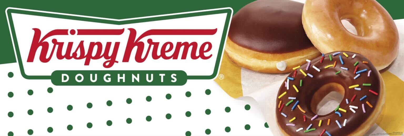 Krispy Kreme McDonald's retail poster with donuts and logo