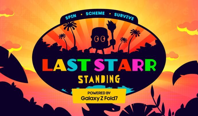 A poster with the text "last starr standing" in front of a sunrise