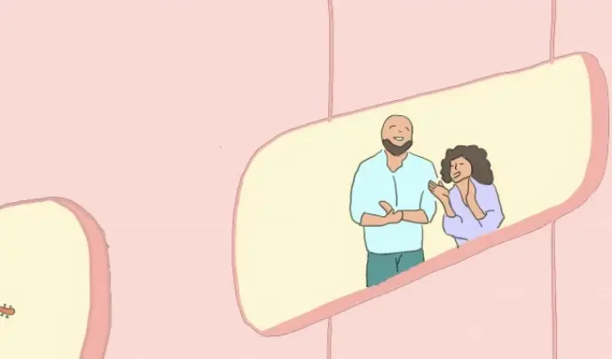 illustration of people listening to a violin player
