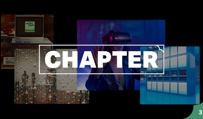 Collage of images with text Chapter three