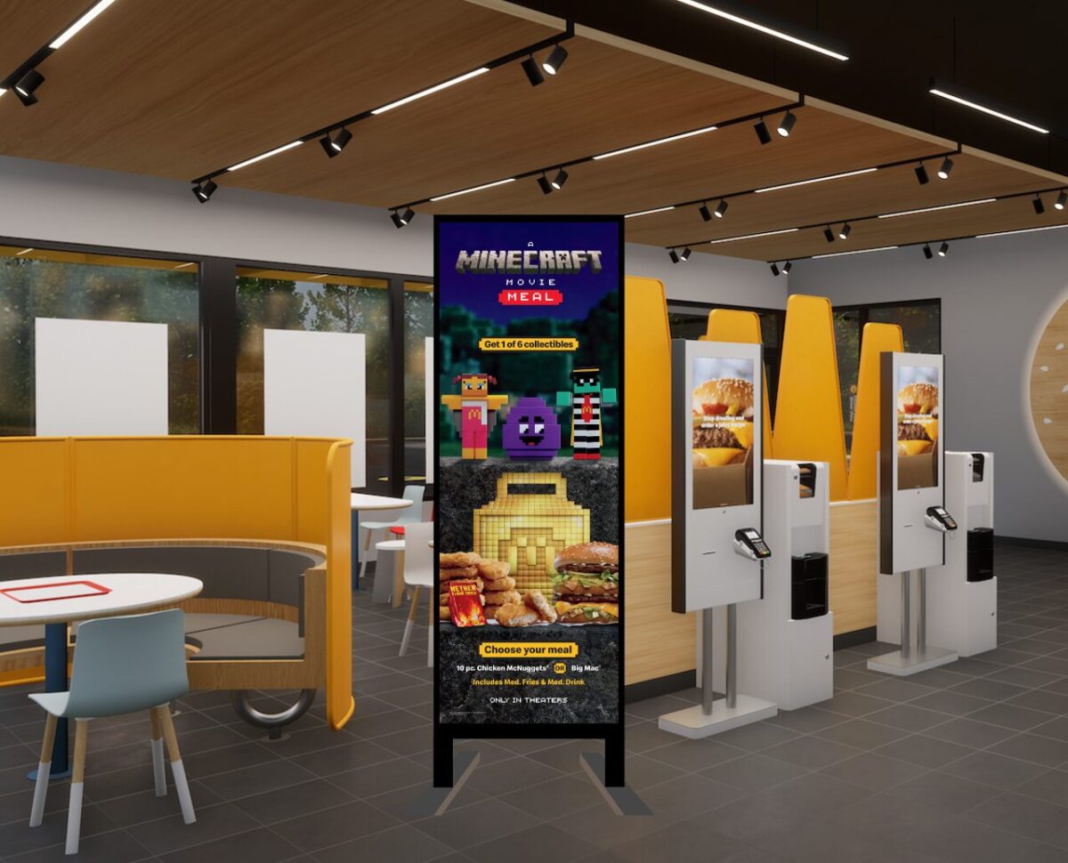 Digital kiosk poster inside McDonald's