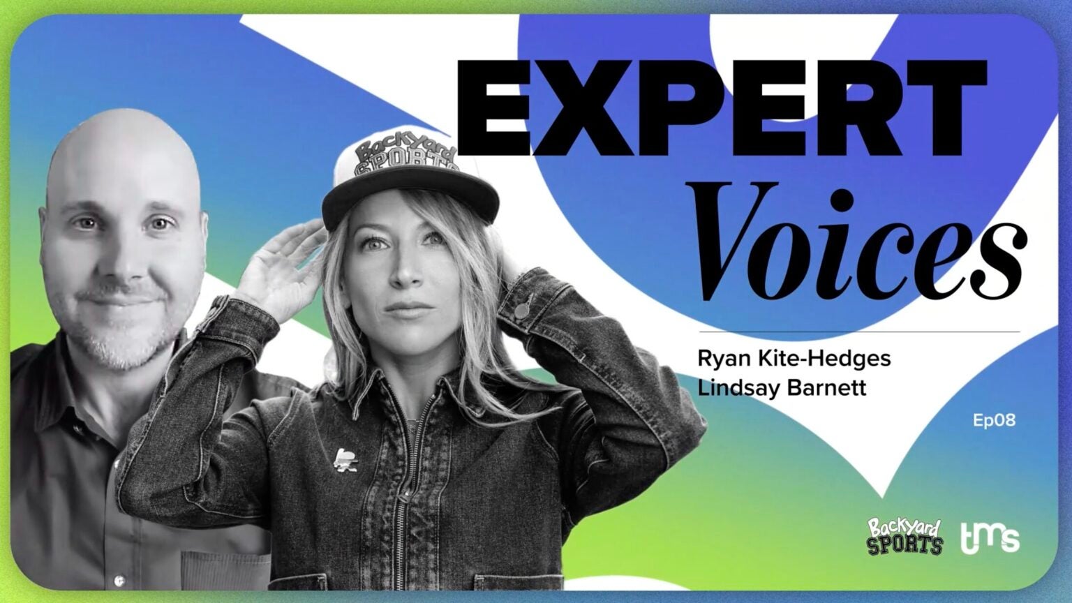 Graphic with the text "Expert Voices" and two headshots on the left