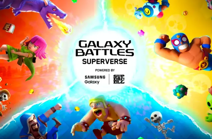 Galaxy Battles logo and game characters