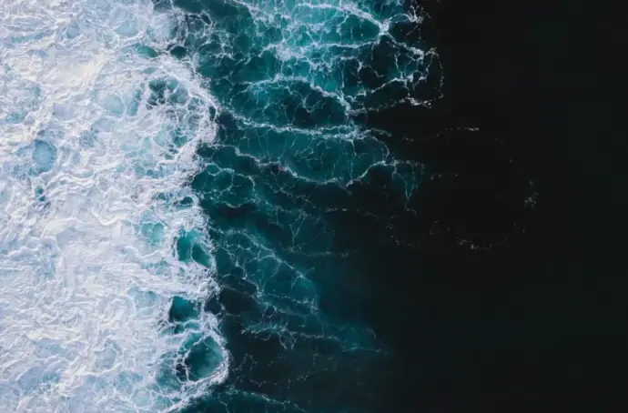 the ocean, from above