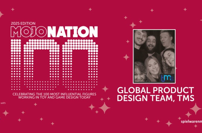 Affiche de la récompense Mojo Nation 100 avec une image des employés de tms à droite