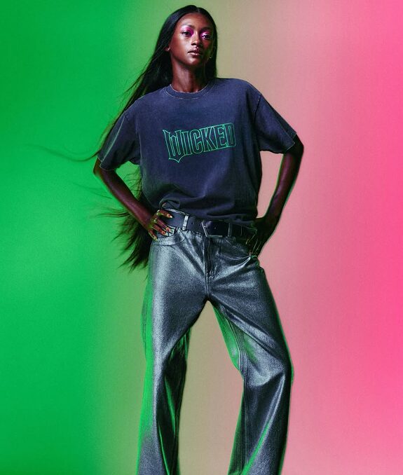 lady modelling wicked x h&m fashion collaboration clothes