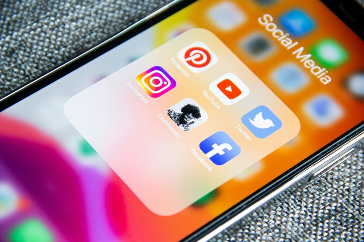 phone screen with social media apps