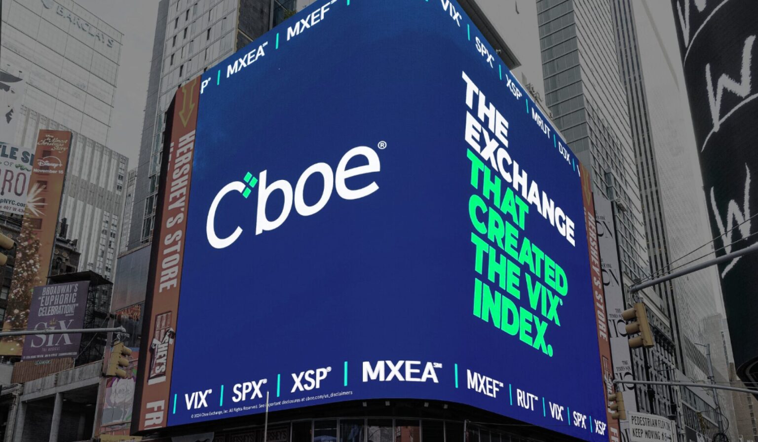 Cboe Times Square billboard placement