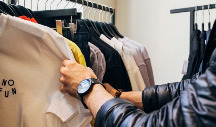 Person shopping for clothes