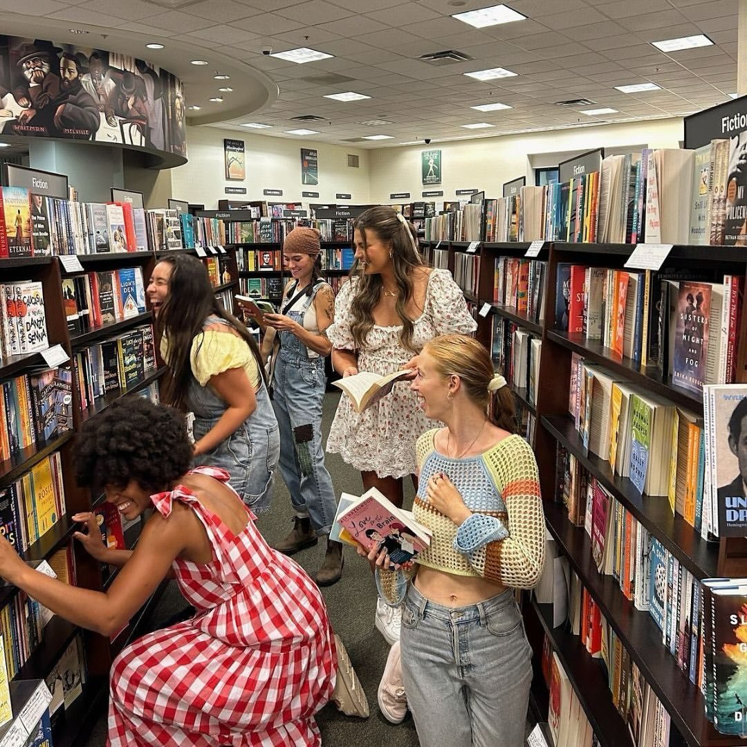girls laughing in a book club