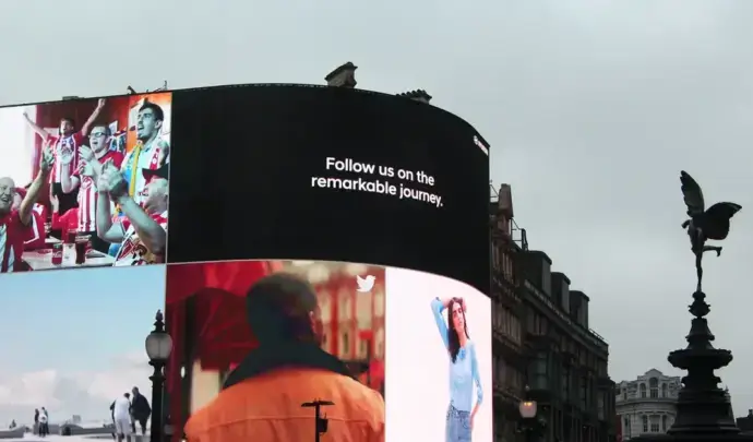 large screen ads in city square
