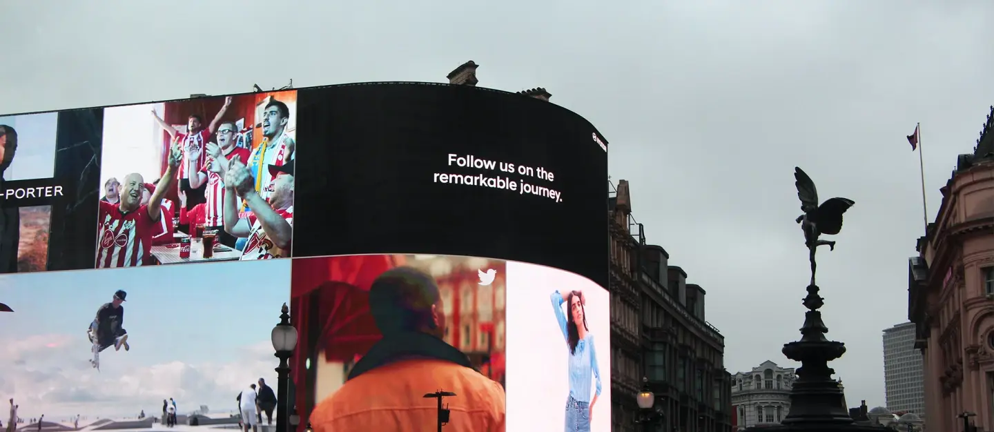 large screen ads in city square