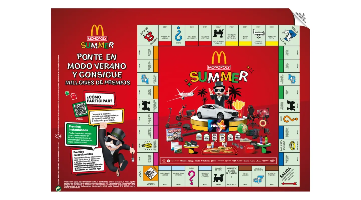 Summer MONOPOLY game board