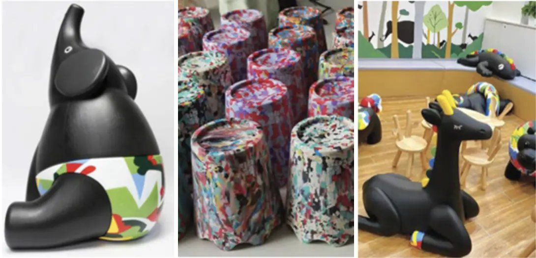 Decorative items made from recycled materials