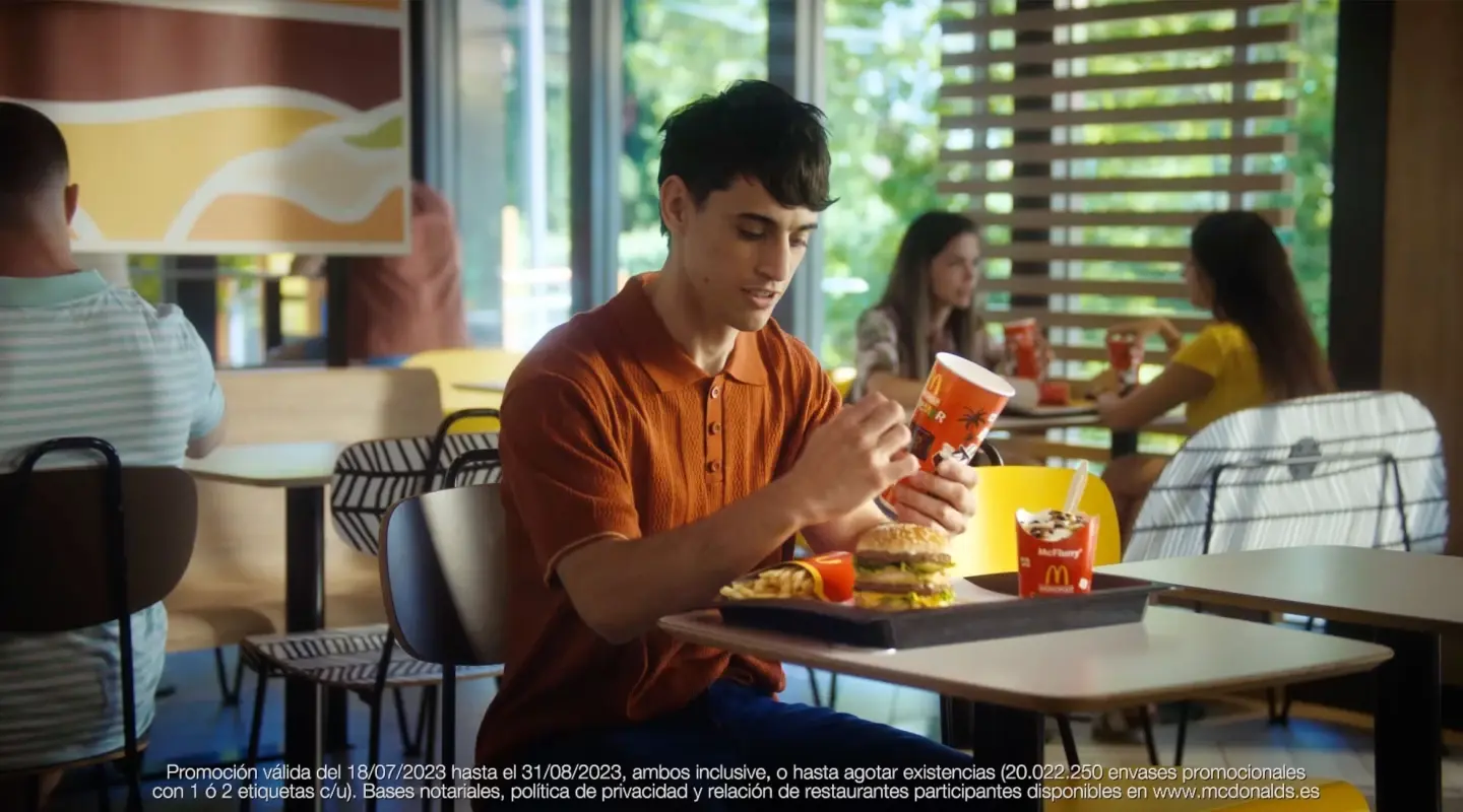 Still shot of the McDonald's summer MONOPOLY spain ad