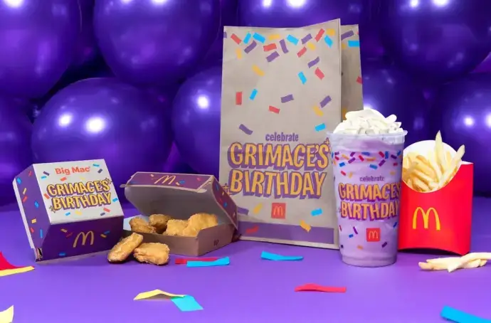 Grimace's birthday packaging