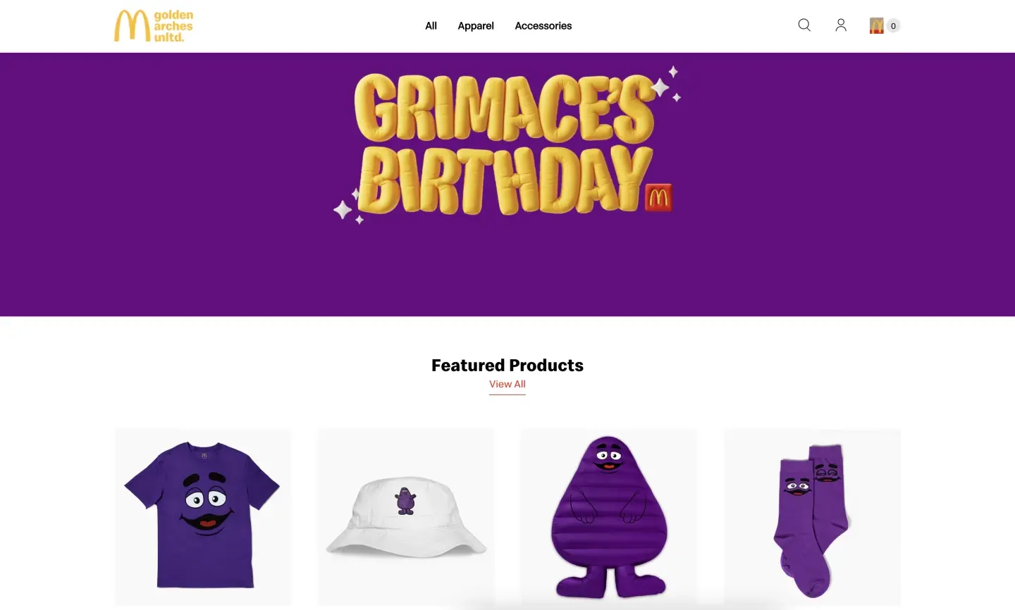 Grimace's birthday on GoldenArchesUnlimited.com