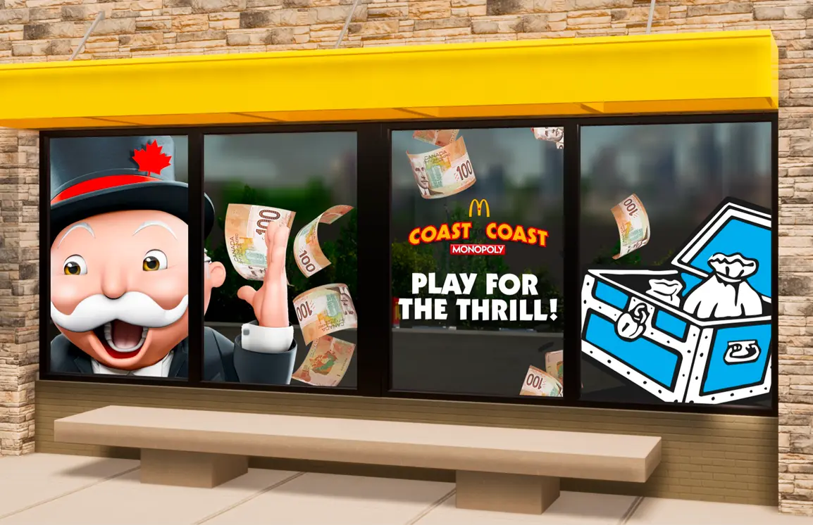 McDonald's store front with monopoly decor