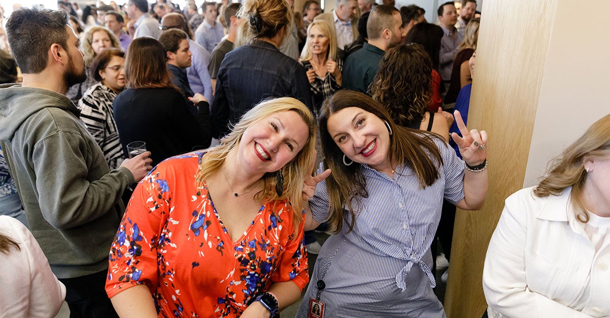 Two women at the Chicago Headquarters grand opening