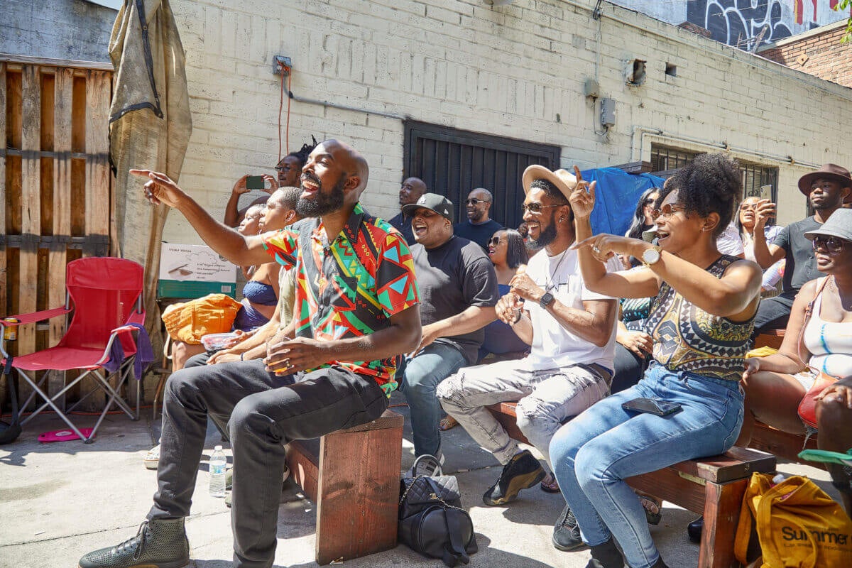 People listening to music