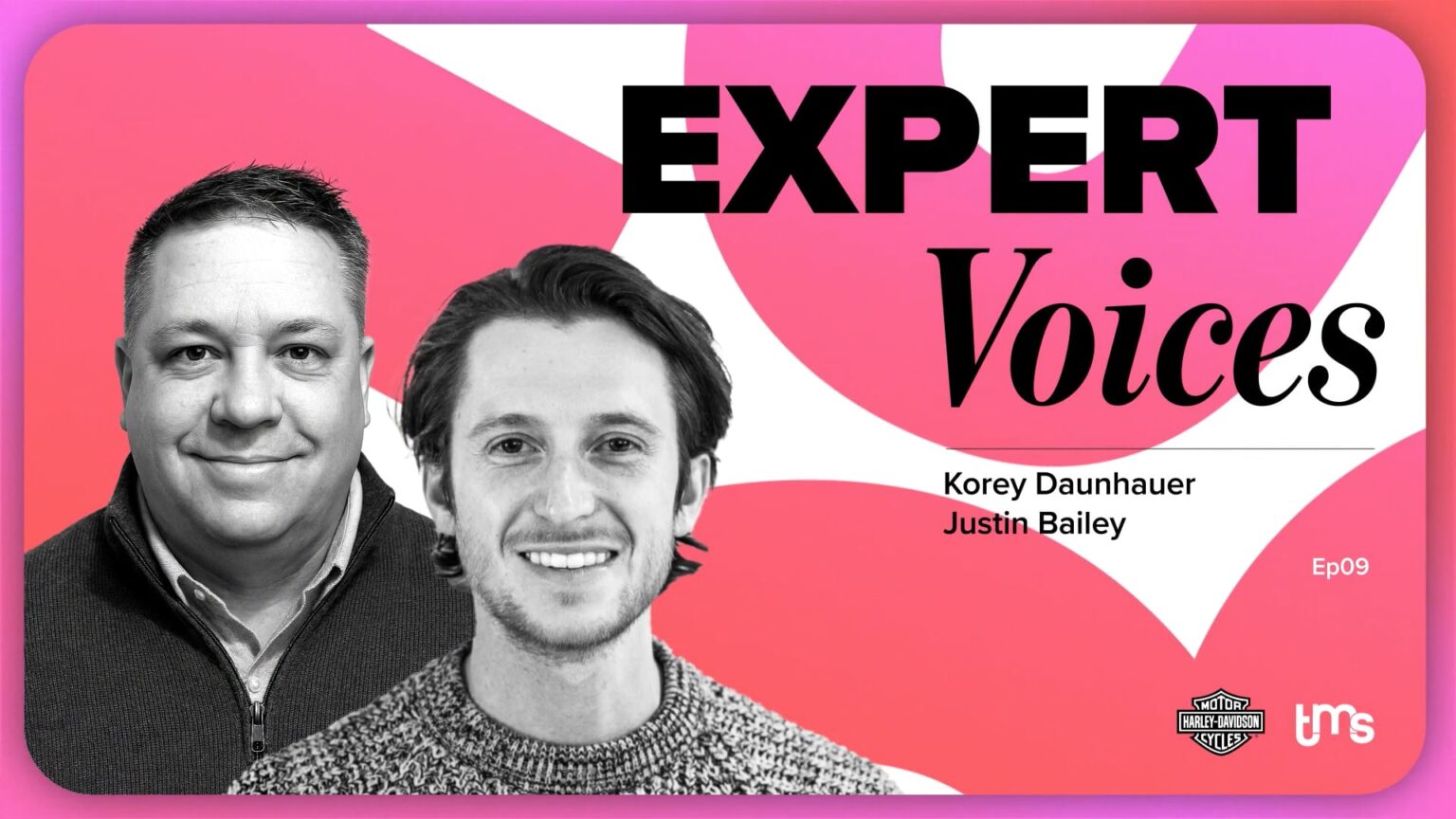 Expert Voices interview series graphic featuring Korey Danhauer and Justin Bailey's headshot