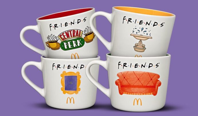 A set of 4 Friends-themed mugs for McDonald's Friends Meal
