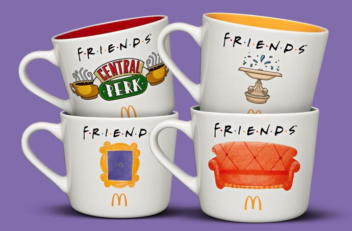 A set of 4 Friends-themed mugs for McDonald's Friends Meal