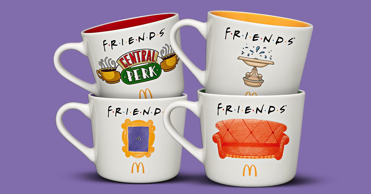 A set of 4 Friends-themed mugs for McDonald's Friends Meal