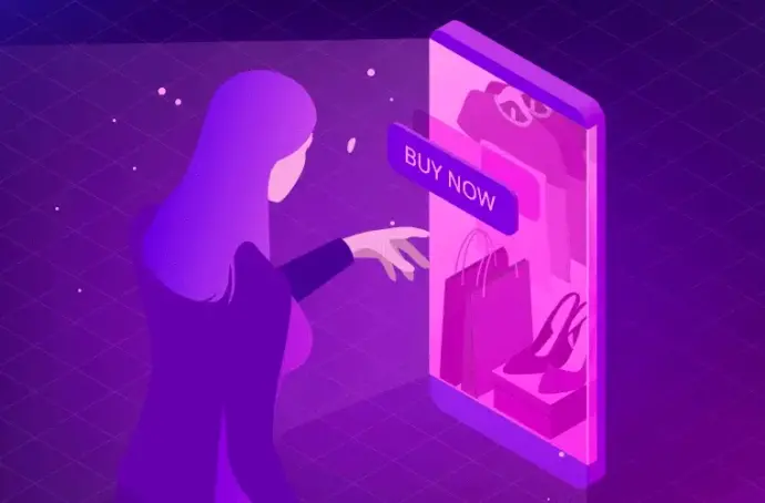 illustration of a person buying something on a phone